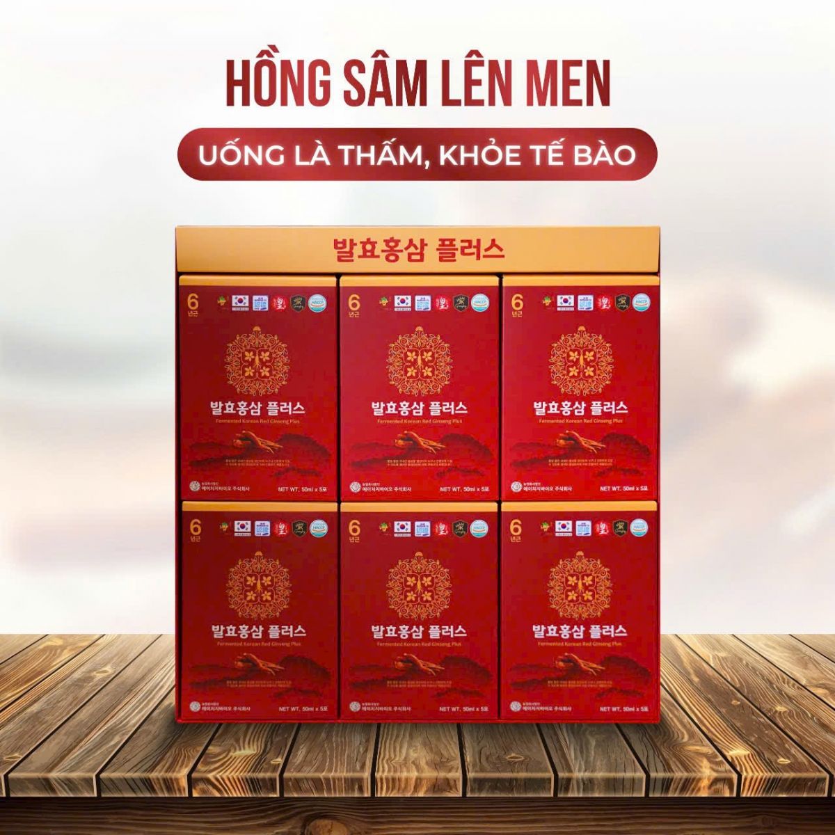 NƯỚC HỒNG SÂM LÊN MEN HỘP 30 GÓI X 50ML
